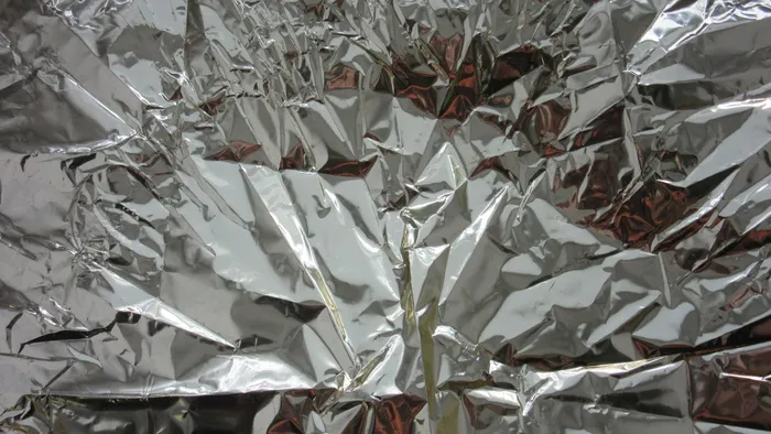 铝箔，折叠，标记，滑动，弄皱，包装，金属箔，有光泽