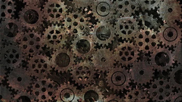 机械齿轮壁纸、纹理、模板、背景、摘要、行业、时钟、齿轮