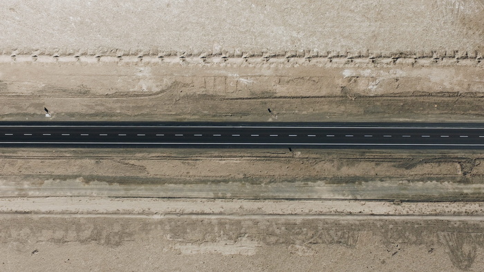 航空、摄影、路面、棕色、土壤、道路、街道、沥青