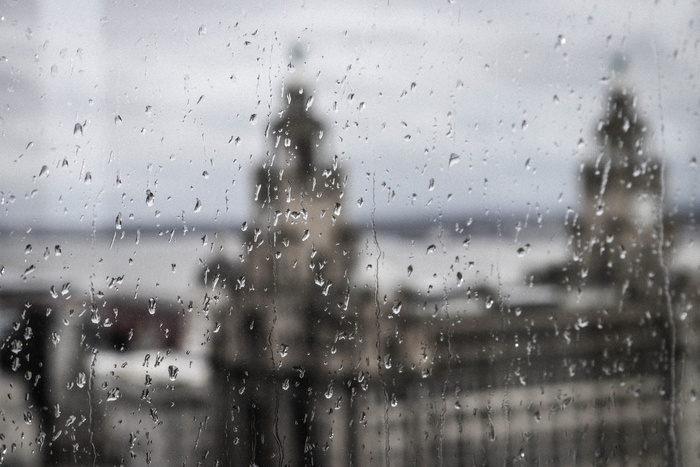 利物浦，英国，皇家肝病大厦，英国，城市，风景，雨，窗户