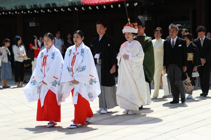 婚姻，日本人，传统，佛教徒，日本人，传统，新娘，新郎，瓦莱特