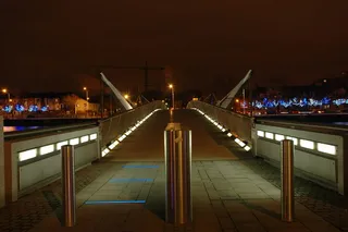 都柏林，步行桥，爱尔兰，桥，城市，利菲，河流，旅游