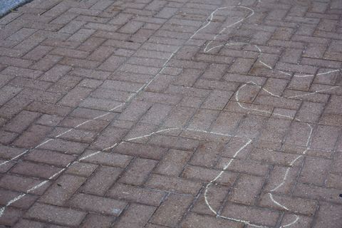 事故、受害者、轮廓、粉笔、尸体、死亡、素描、犯罪