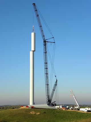 科技，风车，绿色能源，天空，晴朗的天空，自然，白天，复制空间