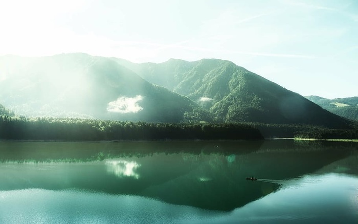 雾，湖，风景，雾，山，自然，户外，反射