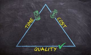 三角形、质量、时间、成本、效率、业务、项目、绘图