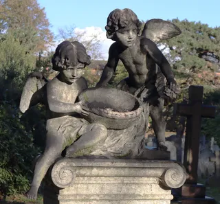 英国、伦敦、布朗普顿公墓、雕塑、雕像、艺术和工艺、表现、人类表现