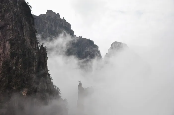 灰色、山脉、有盖、雾、白天、自然、山脉、景观