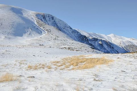 摄影，雪，封顶，山，白天，照片，有盖，高地