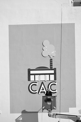 机舱，作品，壁画，房屋正面，城市，城市，墙壁，工人