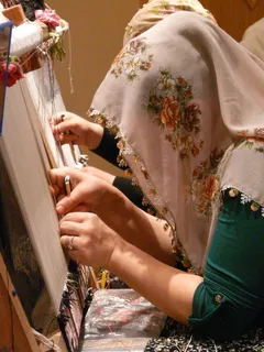 teppichknuepferin，手工，地毯，编织，女人，工作，工艺，线