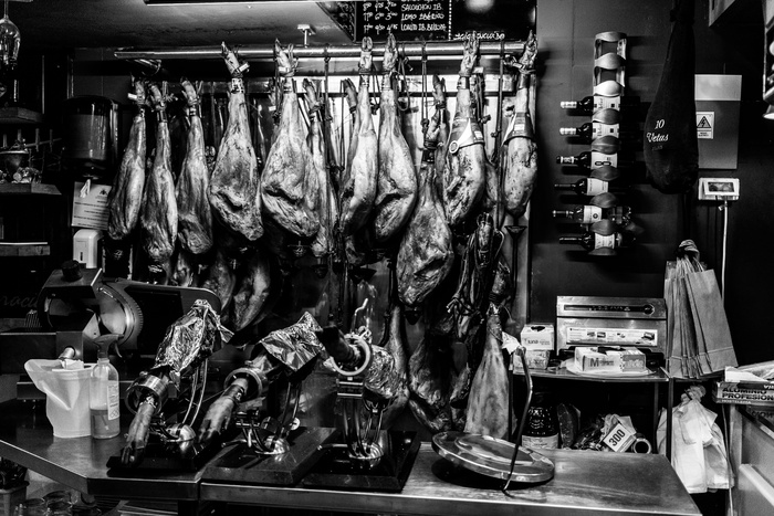 火腿，西班牙，食品，mediteran，市场，肉类，市场摊位，jamon