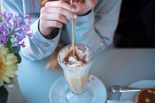 饮料，奶昔，冰巧克力，treat，冰淇淋，美味，颜色，明亮