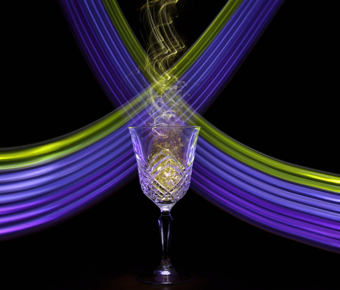 酒杯, 光, 紫色, 黄色, 烟, 光绘, 抽象, 背景
