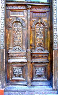 装饰的，门，雕刻的，木头，装饰的木门，雕刻，木头，雕刻，东方