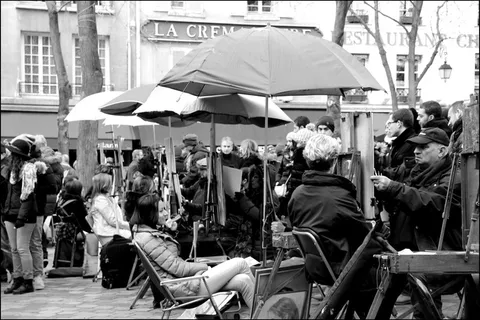 巴黎蒙马特特特广场，肖像，画家，街道，艺术家，肖像画家