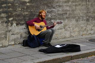 街道，男人，演奏，音乐家，艺术家，歌手，城市，音乐