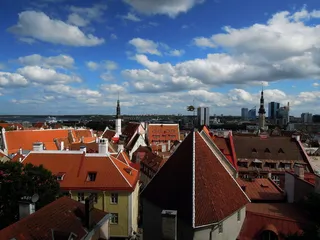 塔林，爱沙尼亚，景观，城市，云，天空，建筑外观，云-天空