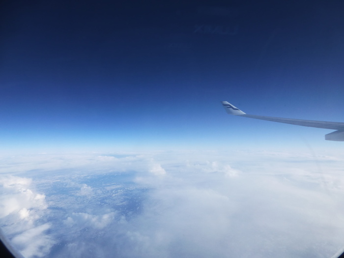 飞行，飞行，蓝色，天空，飞机，白色，云，太阳