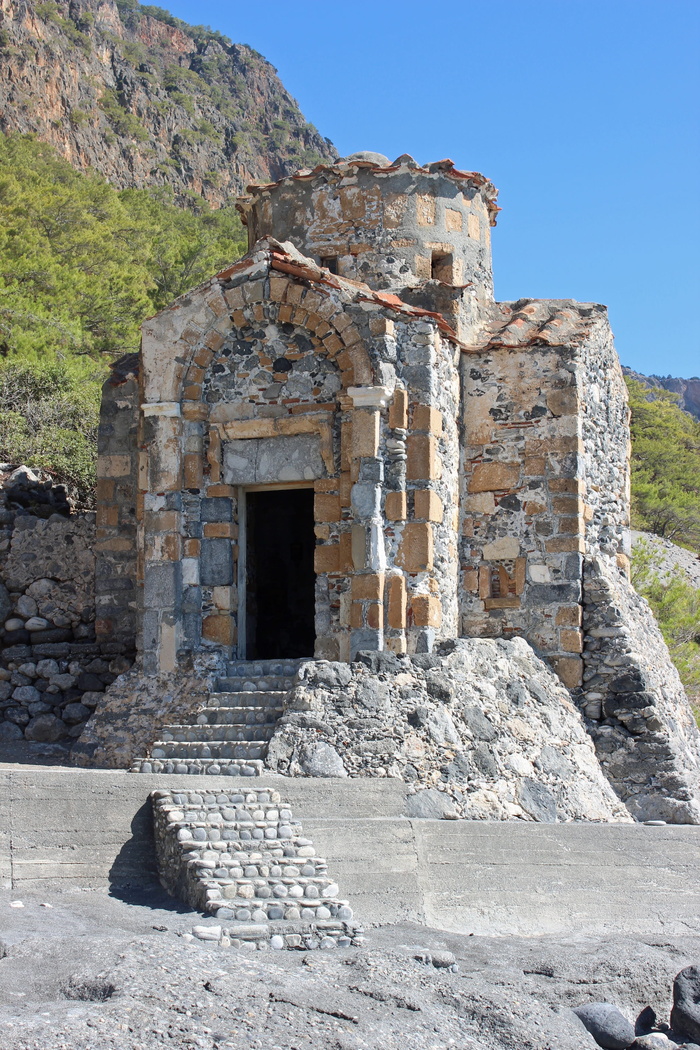 agia roumeli，克里特岛，希腊，帕夫洛斯，教堂，旧，建筑，废墟