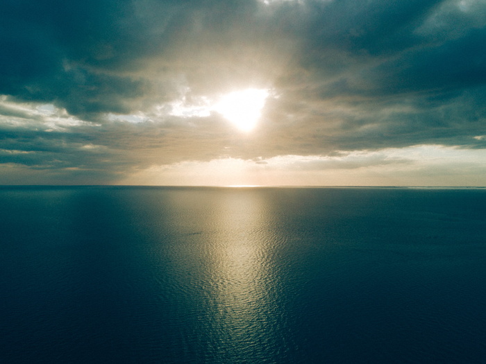 海，海洋，蓝色，水，自然，阳光，地平线，多云