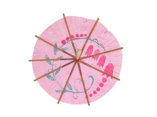 椰子、伞、孤立、棒状、热带、白色、红色、短尾