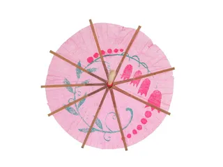 椰子、伞、孤立、棒状、热带、白色、红色、短尾