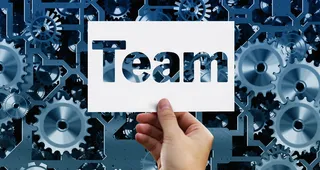 团队文本，团队，装备，装备，蓝色，手，保持，名片