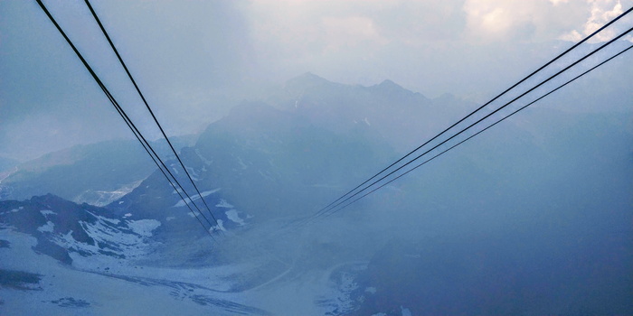 瑞士、嫩达兹、蒙特堡、山、雾、电缆、自然之美、风景-自然