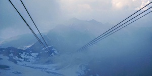 瑞士、嫩达兹、蒙特堡、山、雾、电缆、自然之美、风景-自然