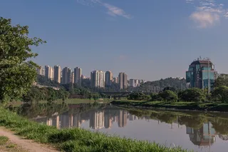 建筑，河流，自然，大城市，天际线，建筑，建筑结构，水