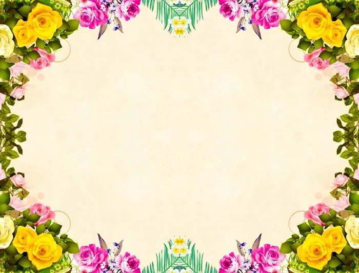 五颜六色的花框，以浅色为背景