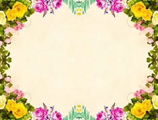 五颜六色的花框，以浅色为背景