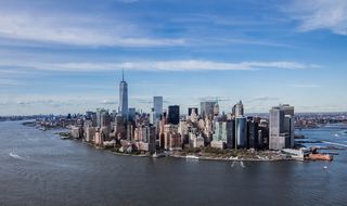 美国，纽约，巴特利公园，建筑，旧建筑，城市，城市景观，河流