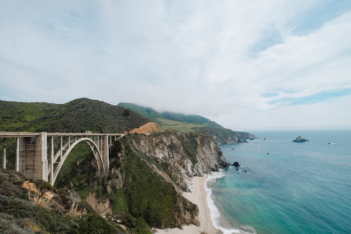 海滩, 悬崖, 桥梁, 水, 海, 海洋, 海岸, 海岸