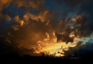 日落，日出，天空，红，橙，蓝，云，云-天空