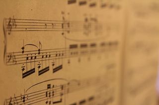 选择性，聚焦摄影，音符，音符，乐谱，地图，音乐，五角星