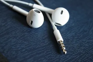 iPhone耳机，音乐，背景，蓝色，耳机，iPhone，ios，特写