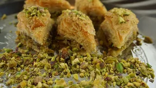 开心果baklava，东方厨房，甜点，食品，食品和饮料，新鲜度，即食，特写