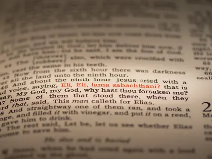 基督的最后七句话，第四个字，马太福音27-46，文本，交流，背景，西文脚本，选择性聚焦