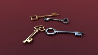 锁，钥匙，开锁，安全，钢铁，摄影棚拍摄，室内，金属