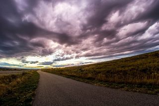 棕色，水泥，杆子，旁边，草地，阴郁，天空，灰色