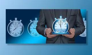 人员、手持、蓝色、仪表、时间、商人、平板电脑、齿轮