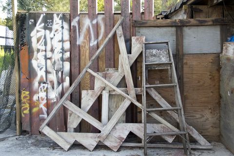 美国，弗吉尼亚基，木制，木板，木栅栏，乡村，木屋，paletts