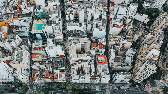 天际线城市区域拍摄，户外，自然，景观，风景，鸟瞰，城市，道路