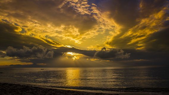 颜色、abendstimmung、日落、风景、夜空、水、风景、浪漫