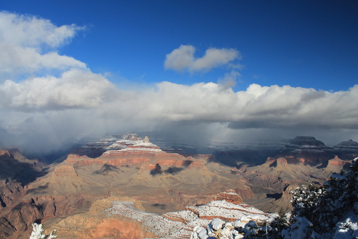 大峡谷，冬季，峡谷，雪，公园，景观，大，自然