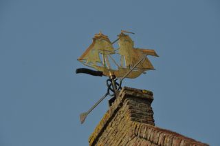 风，风向标，风向标，船，帆船，金属，烟囱，天空