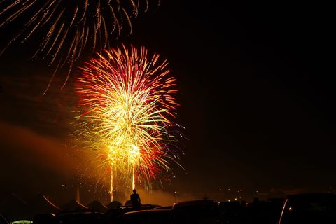 火，技巧，聚会，7月14日，烟花，夜晚，事件