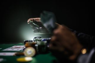 扑克筹码的选择性聚焦摄影